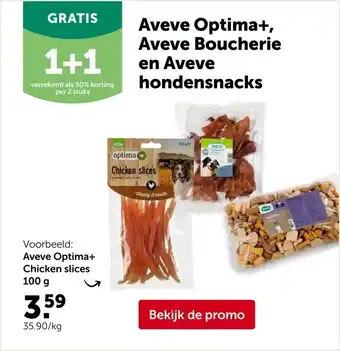 AVEVE Voorbeeld: Aveve Optima+ Chicken slices 100 g aanbieding