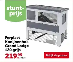 AVEVE Ferplast Konijnenhok Grand Lodge 120 grijs aanbieding