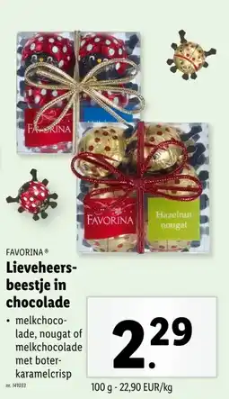 Lidl Lieveheers- beestje in chocolade aanbieding