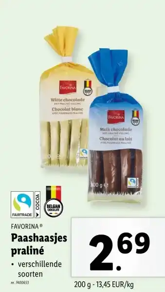 Lidl Paashaasjes praliné aanbieding