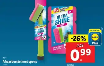 Lidl Afwasborstel met spons aanbieding