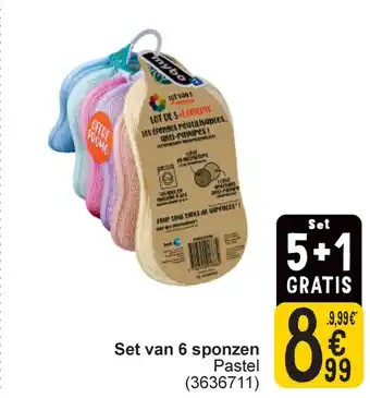 Cora Set van 6 sponzen aanbieding