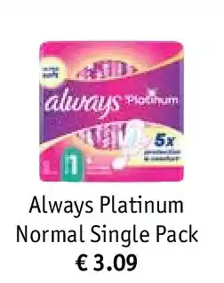 Kruidvat Always Platinum Normal Single Pack aanbieding