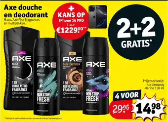 Kruidvat Axe douche en deodorant aanbieding