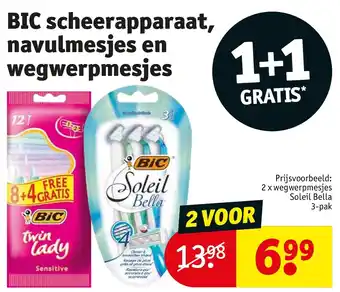 Kruidvat BIC scheerapparaat, navulmesjes en wegwerpmesjes aanbieding