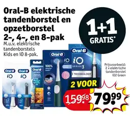 Kruidvat Oral-B elektrische tandenborstel en opzetborstel 2-, 4-, en 8-pak aanbieding