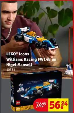 Kruidvat LEGO Icons Williams Racing FW14B en Nigel Mansell aanbieding