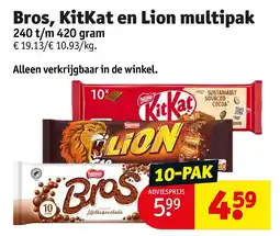 Kruidvat Bros, KitKat en Lion multipak aanbieding