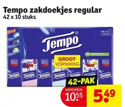 Kruidvat Tempo zakdoekjes regular aanbieding