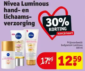 Kruidvat Nivea Luminous hand- en lichaamsverzorging aanbieding