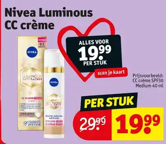 Kruidvat Nivea Luminous CC crème aanbieding