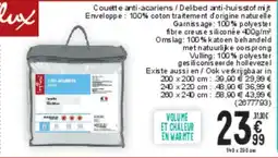 Cora Influx Couette anti-acariens/Dekbed anti-huisstof mijt aanbieding