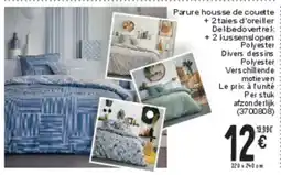 Cora Parure housse de couette + 2 taies d'oreiller Dekbedovertrek + 2 kussenslopen Polyester aanbieding