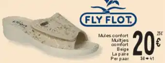 Cora Fly Flot Muiltjes comfort Beige aanbieding