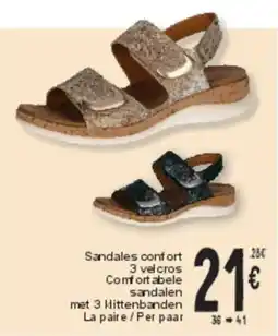 Cora Sandales confort 3 velcros Comfortabele sandalen met 3 Hittenbanden aanbieding