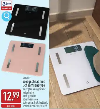 ALDI Ambiano weegschaal met lichaamsanalyse aanbieding