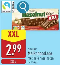 ALDI Choceur melkchocolade met hele hazelnoten aanbieding