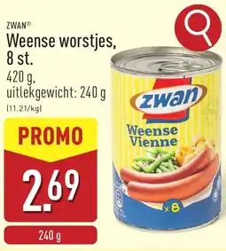 ALDI Zwan weense worstjes aanbieding