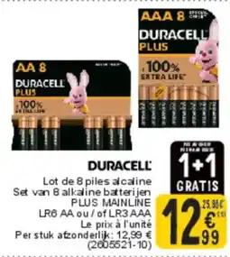 Cora Duracell Set van 8 Alkaline Batterijen aanbieding