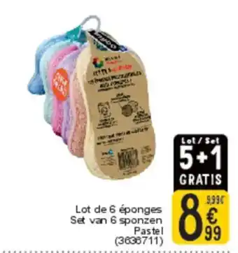 Cora Set van 6 sponzen Pastel aanbieding