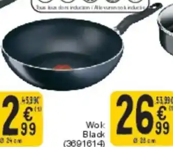 Cora Tefal wok black aanbieding