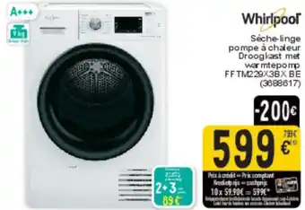 Cora Whirlpool Sèche-linge pompe à chaleur FFTM229X3BX BE aanbieding