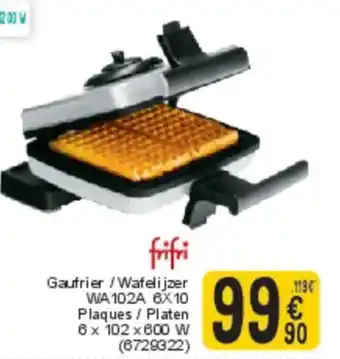 Cora frifri Gaufrier/Wafelijzer WA 102A 6X10 Plaques aanbieding