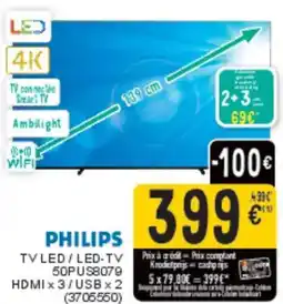 Cora Philips TV LED/LED-TV 50PUS8079 aanbieding