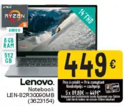 Cora Lenovo Notebook LEN-82R30090MB aanbieding