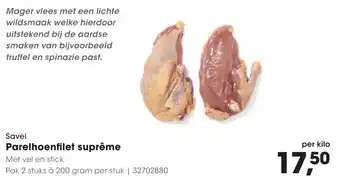 Hanos Savel parelhoenfilet suprême aanbieding