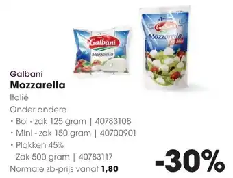 Hanos Galbant Mozzarella aanbieding