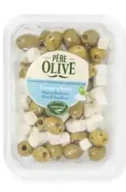 Hanos Père Olive groene olijven met knoflook kaas en basilicum aanbieding