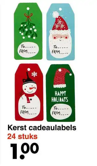 Wibra Kerst Cadeaulabels aanbieding