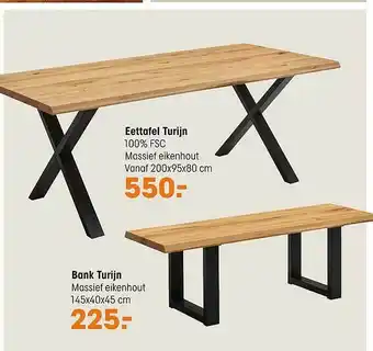 Kwantum Eettafel Turijn, Bank Turijn aanbieding