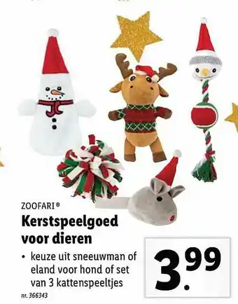 Lidl Zoofari Kerstspeelgoed Voor Dieren aanbieding