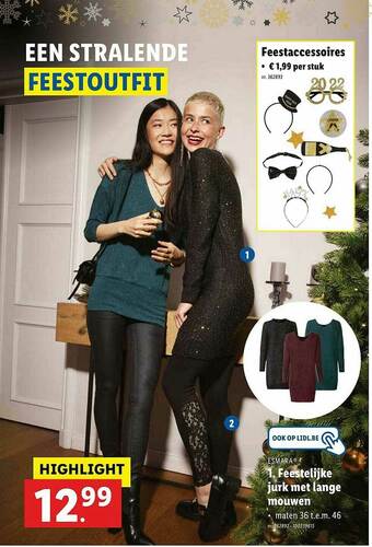 Lidl Feestelijke Jurk Met Lange Mouwen aanbieding