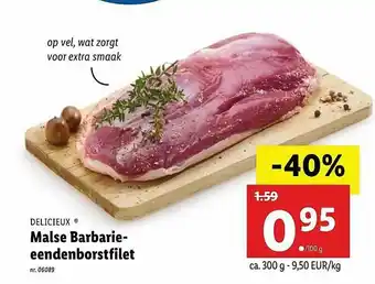 Lidl Delicieux Malse Barbarie-eendenborstfilet aanbieding