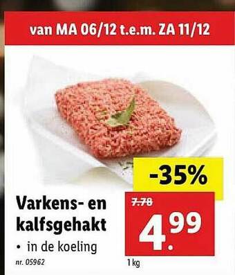 Lidl Varkens- En Kalfsgehakt aanbieding