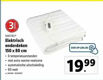 Lidl Sanitas Elektrisch Onderdeken aanbieding