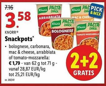 Lidl Knorr Snackpots aanbieding