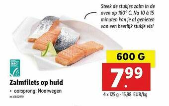 Lidl Zalmfilets Op Huid aanbieding