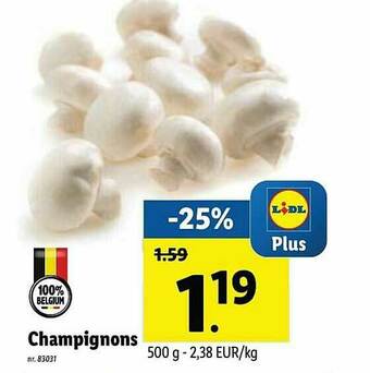 Lidl Champignons aanbieding