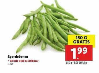 Lidl Sperziebonen aanbieding