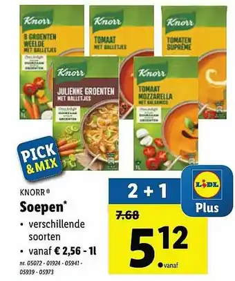Lidl Knorr Soepen aanbieding