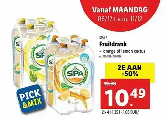 Lidl Spa Fruitdrank aanbieding