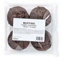 Hanos Muffins Dubbele Chocola aanbieding