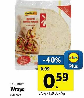 Lidl Tastino Wraps aanbieding