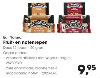 Hanos Eat Natural Fruit en Notenrepen aanbieding