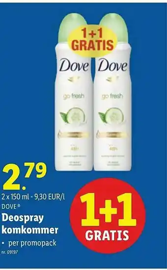 Dove Deospray Komkommer