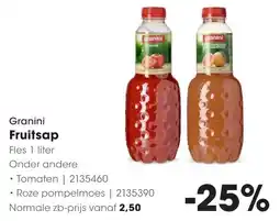 Hanos Granini Fruitsap aanbieding